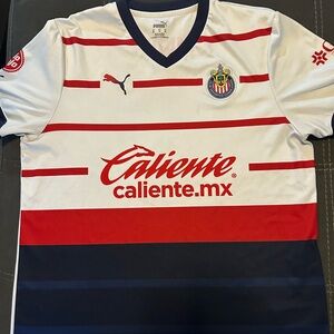 Puma Chivas Red and White Soccer Jersey